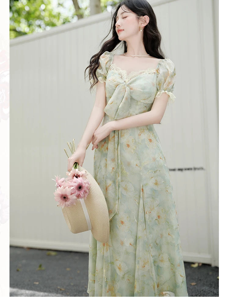 cottagecore dress png Whimsical Vintage Lace Cottagecore Dress Ivory(Pre-Sale 10-14days) / S