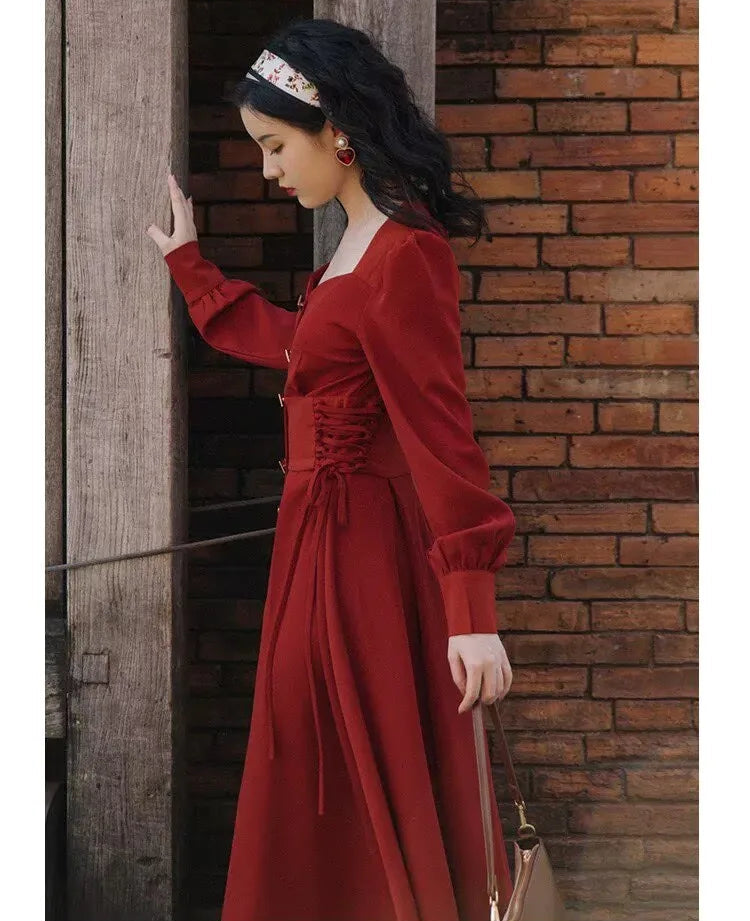 Crimson River Vintage Academia Dress