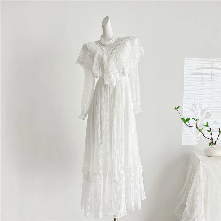 Berline Victorian-Style White Lace Dress