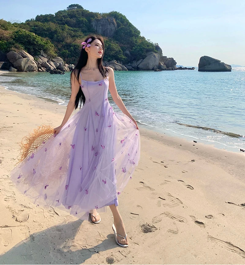 Lilac Butterfly Ethereal Fairycore Dress