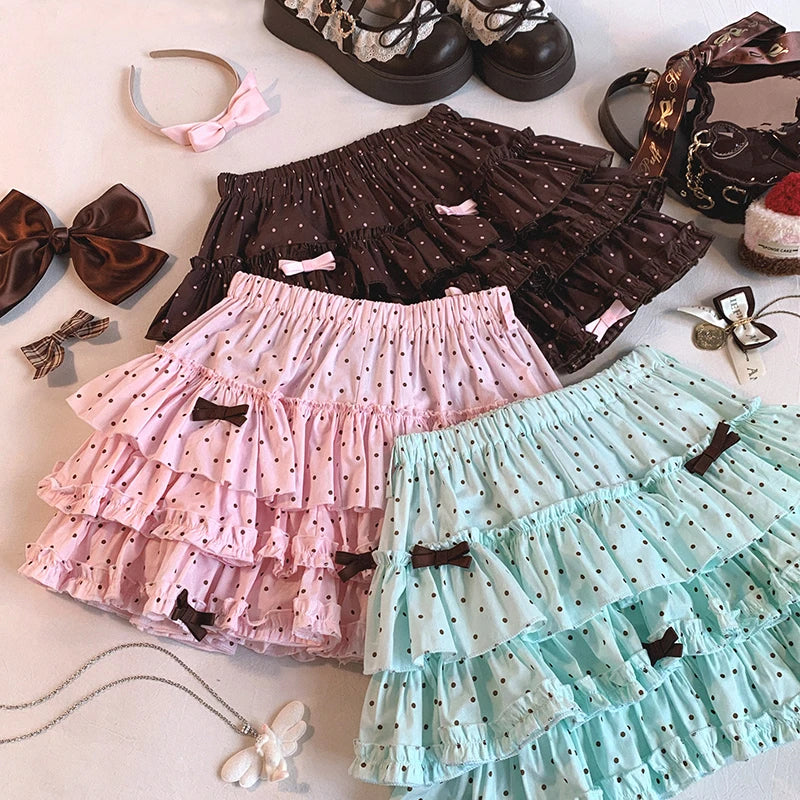 Kawaii Princess Himekaji Sukapan Ruffle Mini Skirt with Attached Shorts