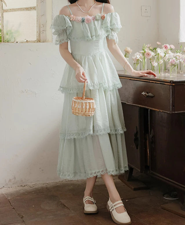 Flower Fairy Green Fairy Dress Green Witch Dress Fairycore Aesthetic Flower Fairy Green Fairy Dress Green Witch Dress Fairycore Aesthetic