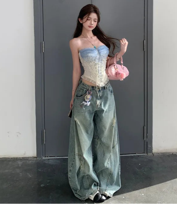 Bluedrop Coquette Corset Bustier Top