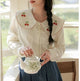 Cherry Embroidered Cottagecore Shirt