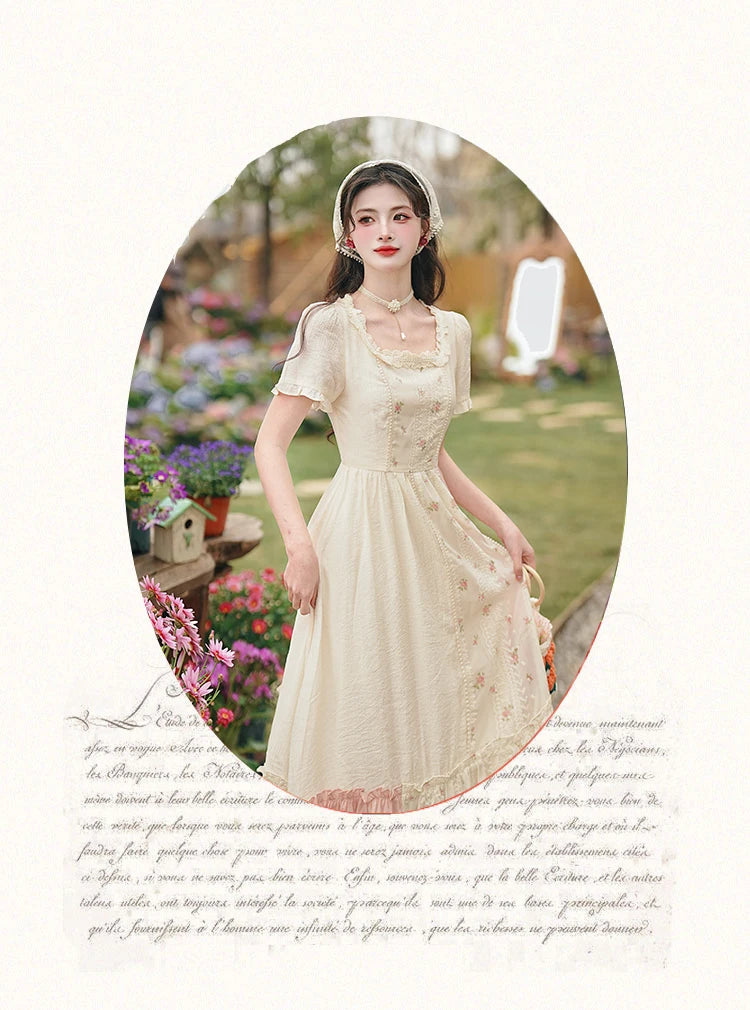 Carrot Garden 2-Piece Cottagecore Dress + Head Scarf Set