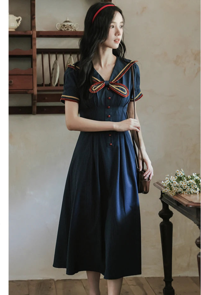Japanese Style Sailor Dress Vintage Sailor Dress Navy Sailor Dress Japanese Style Sailor Dress Vintage Sailor Dress Navy Sailor Dress