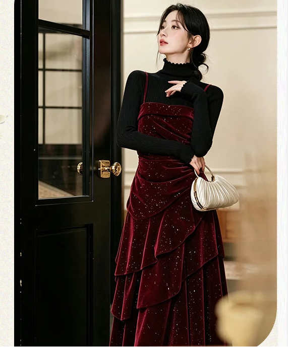 Bloodmoon Rose Vampirecore Dark Romantic Velvet Dress
