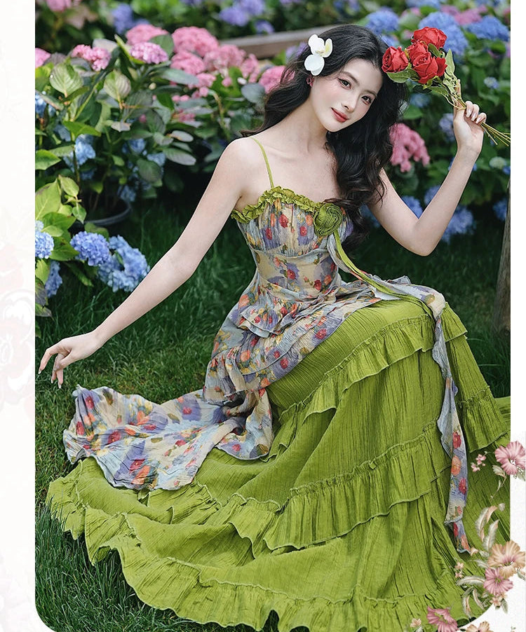 Enchanted Forest Nymph Set Green Witch Cottage Fairy Goblincore Outfit