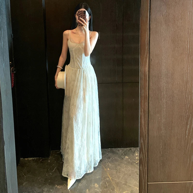 Ivory Heiress Lace Coquette Princess Bustier Dress