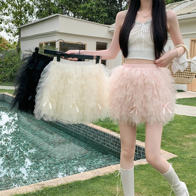 Day-Beam Coquette Mini Skirt