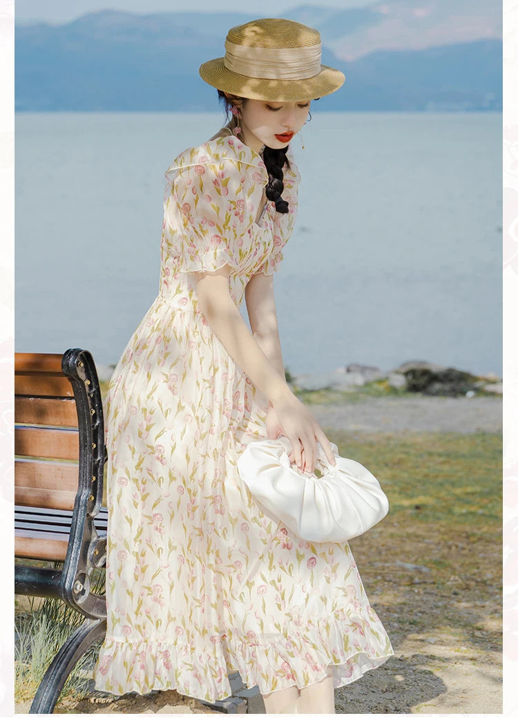 Cozy Peachflower Cottage Fairy Dress