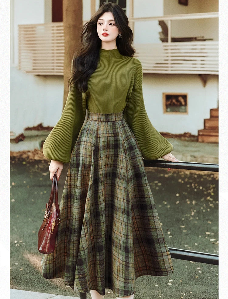 Autumn Fog 2-Piece Dark Academia Wool Set