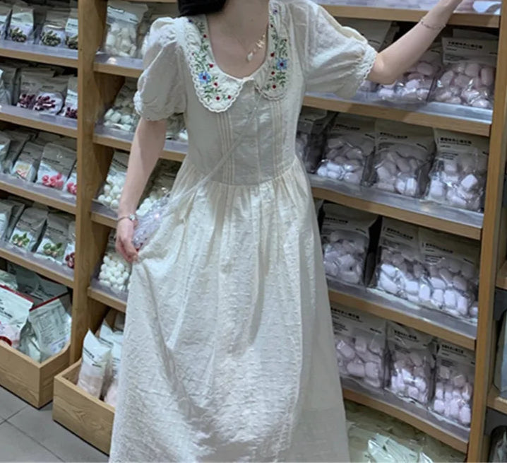 Embroidered Cottagecore Dress