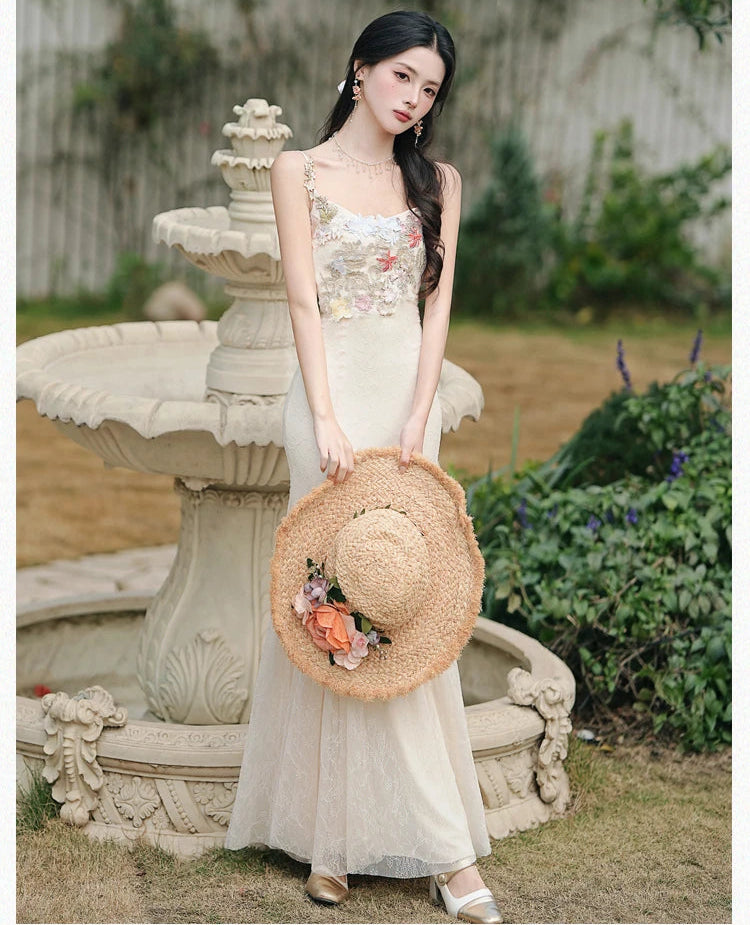 Flower Applique Coquette Fairy Dress