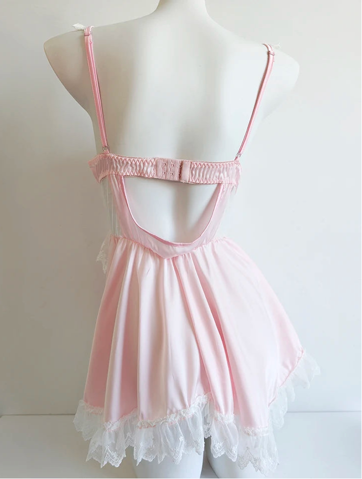 Pink Coquette Lace-Up Dress coquette dresses coquette aesthetic