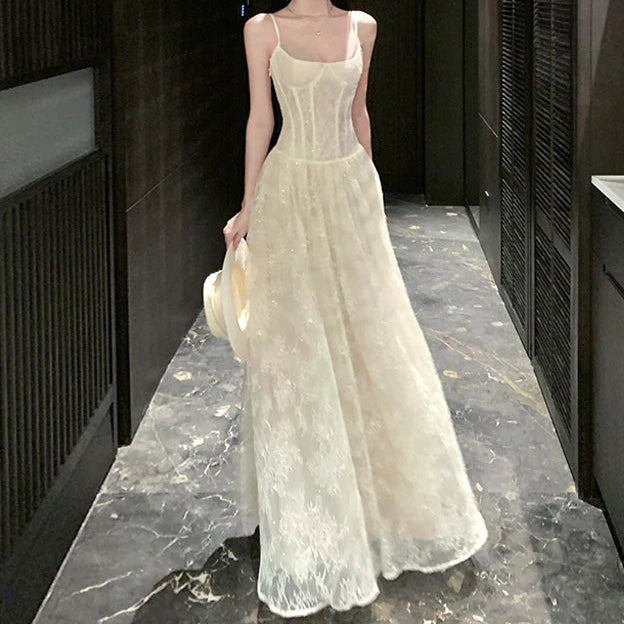 Ivory Heiress Lace Coquette Princess Bustier Dress