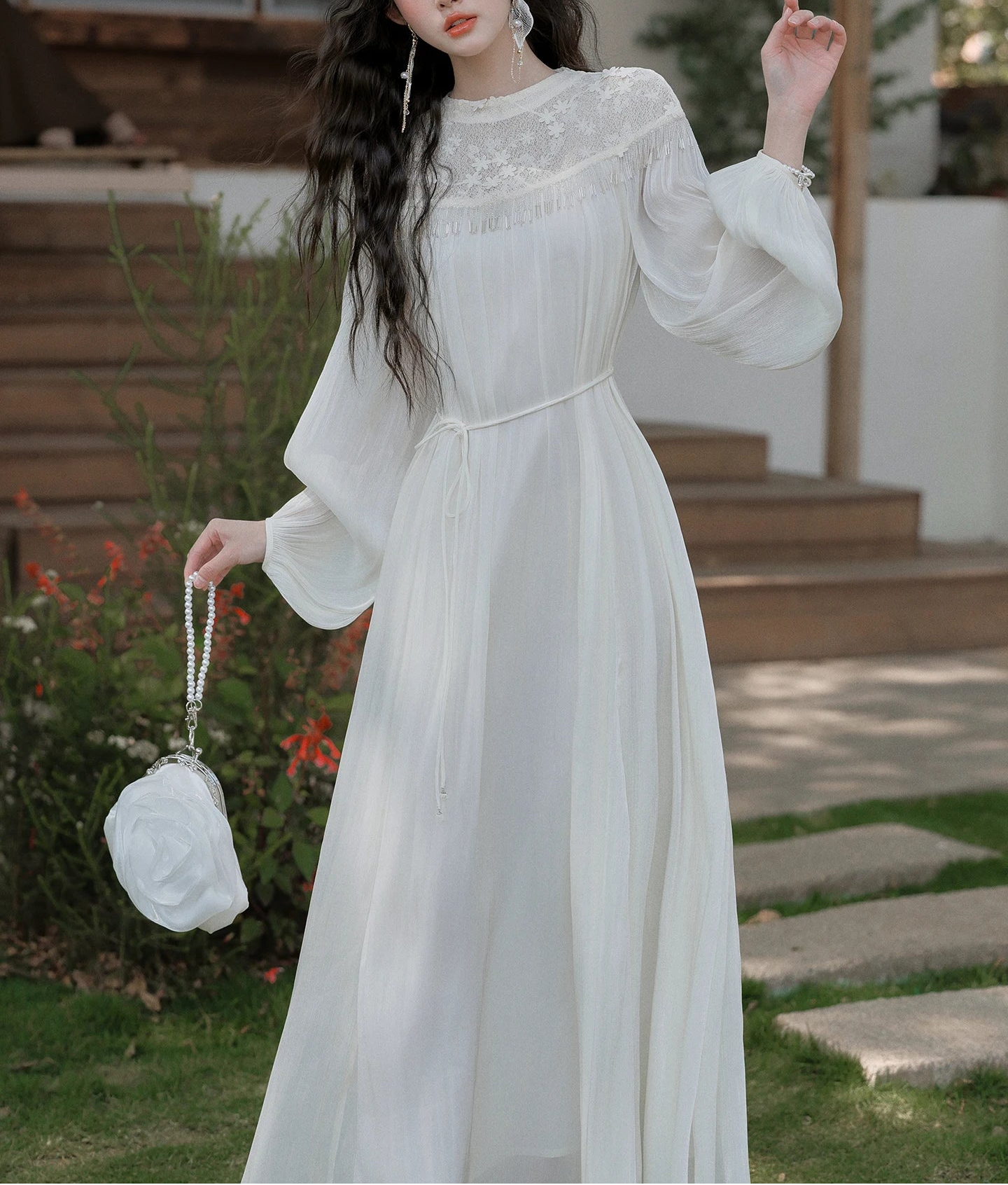 Ethereal Bohemian Fairy Dress white boho vintage dress Ethereal Bohemian Fairy Dress white boho vintage dress