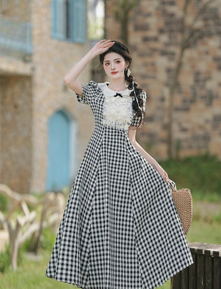 Saira Plaid Vintage Academia Dress