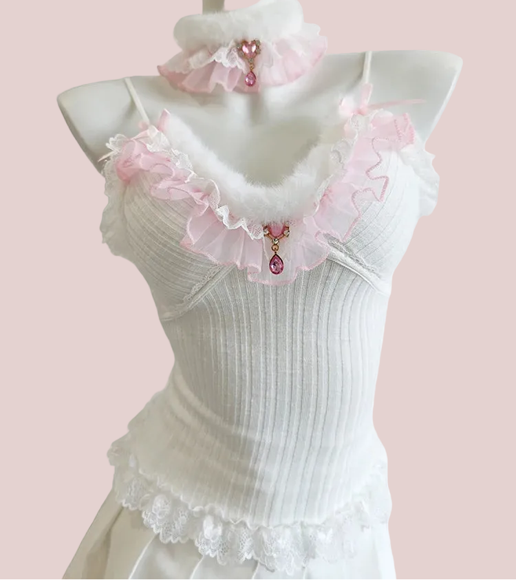 Coquette Top+Choker 2-Piece Kawaii Princess Set