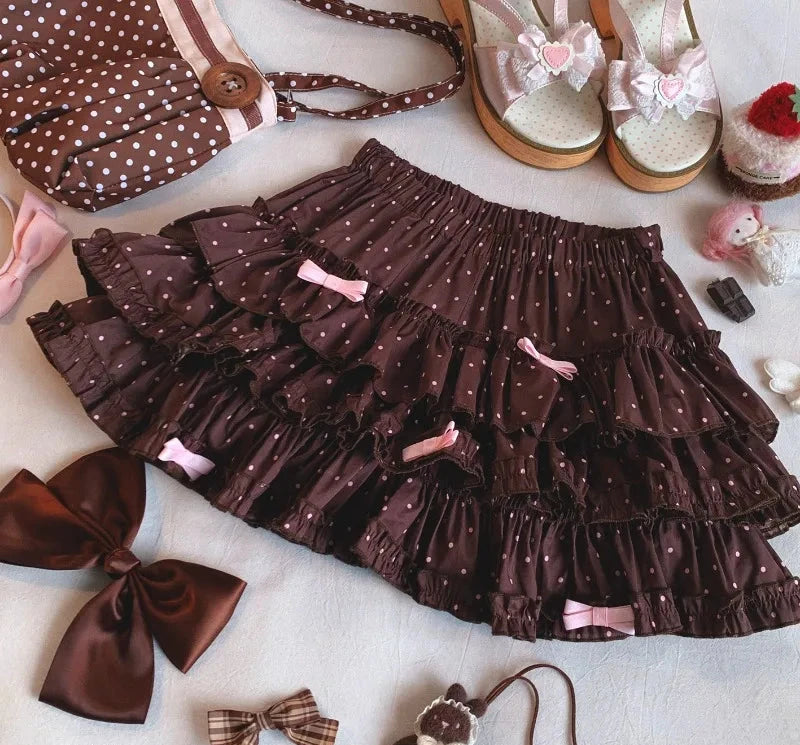 Kawaii Princess Himekaji Sukapan Ruffle Mini Skirt with Attached Shorts