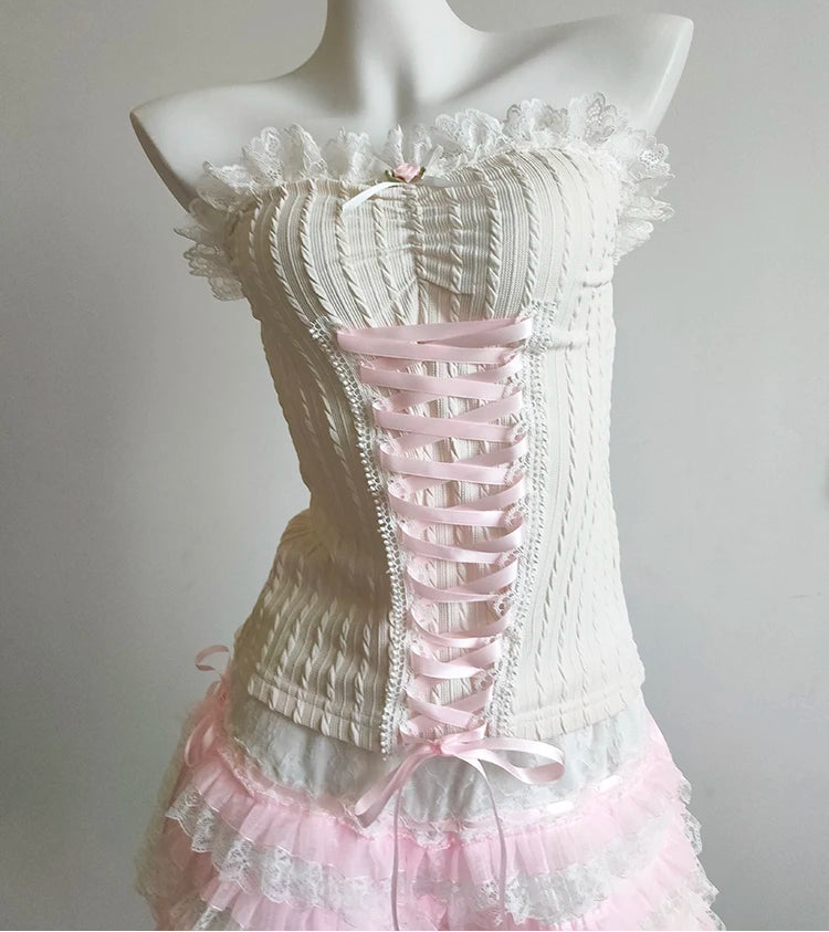 Coquette Lace-Up Tube Top