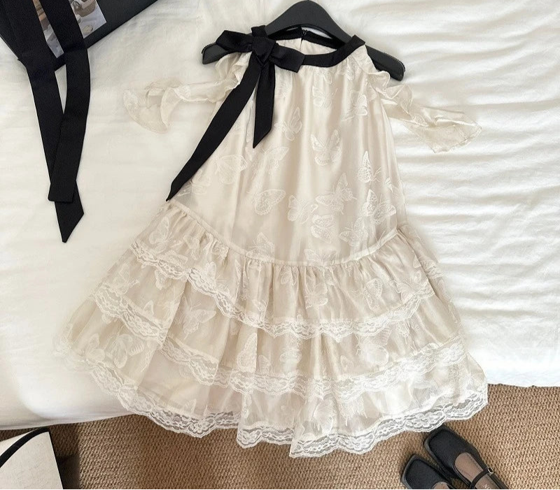 Butterfly Lace Coquette Dress Coquette Aesthetic Coquette Dress