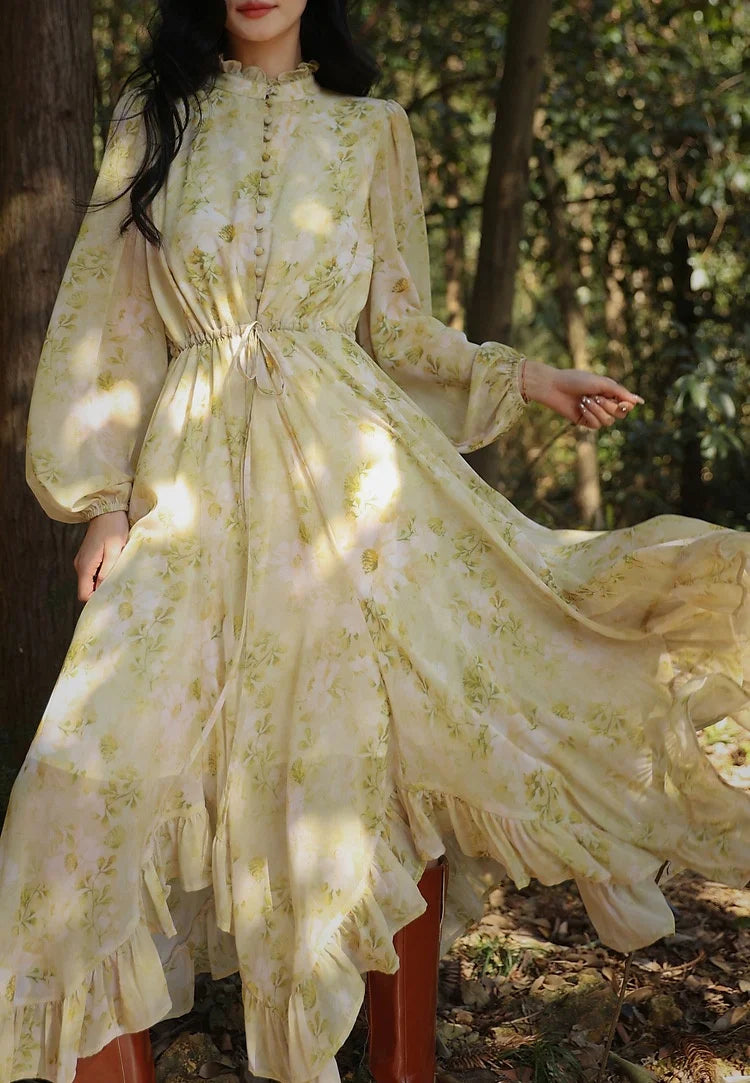 Forest Fairy Romantic Vintage Retro Fairycore Dress Cottagecore Dress