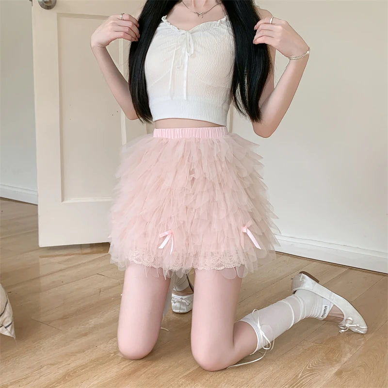 Day-Beam Coquette Mini Skirt