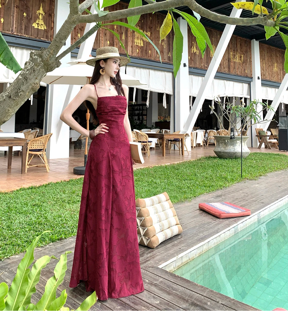 Pandora-Wildwing Burgundy-Red Long Dress