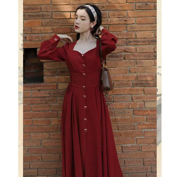 Crimson River Vintage Academia Dress