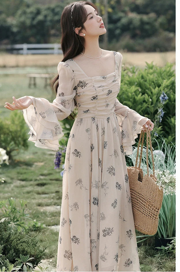 Romantic Fall Fairy Dress Fall Princess Dress Goblincore
