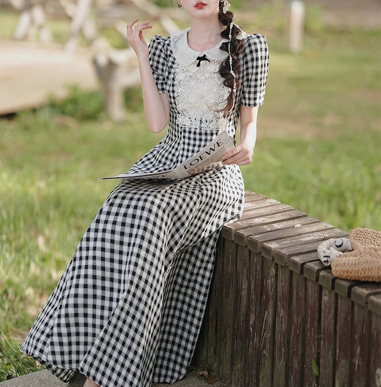 Saira Plaid Vintage Academia Dress