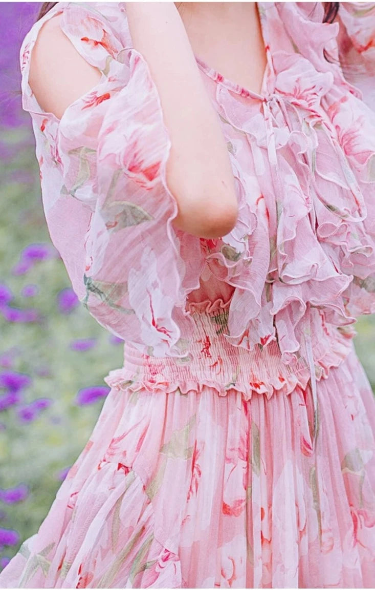 Lella Fairycore Aesthetic Long Ethereal Fairy Dress