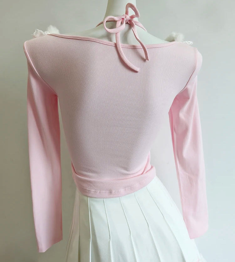 Pink Coquette Long Sleeve Kawaii Top