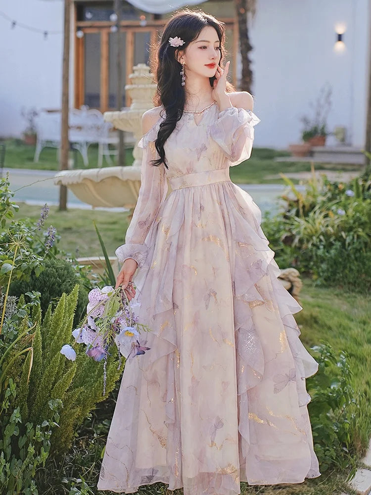 Dreamy Violet Butterfly Princess Fairy Dress