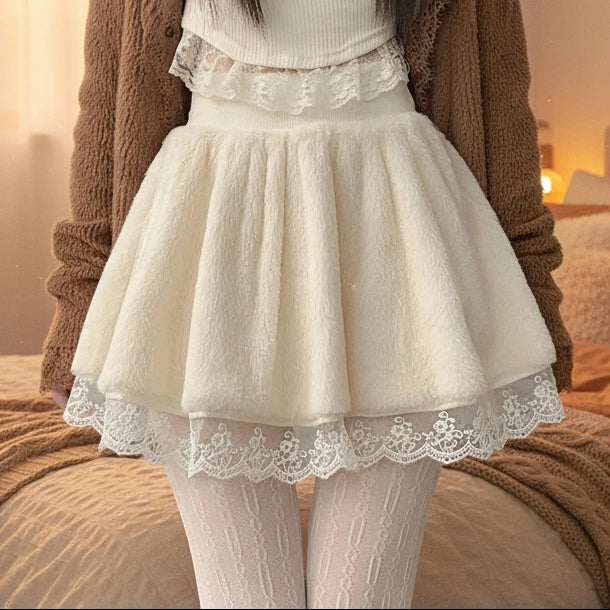 Cozy Winter Coquette Skirt with Shorts