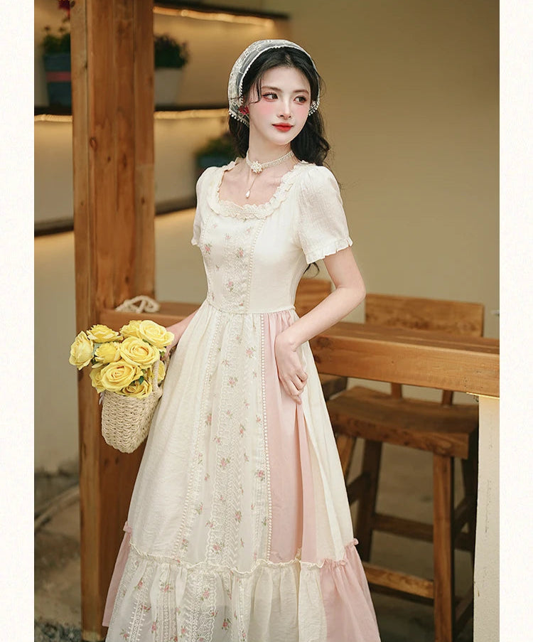 Carrot Garden 2-Piece Cottagecore Dress + Head Scarf Set