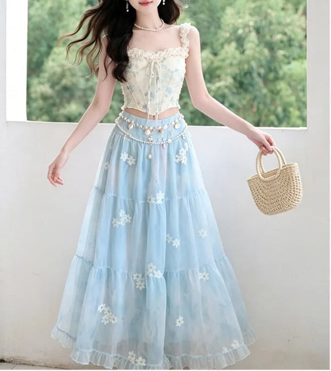 Aphrodite Aura Ethereal Essence Fairycore Princess 2-Piece Set
