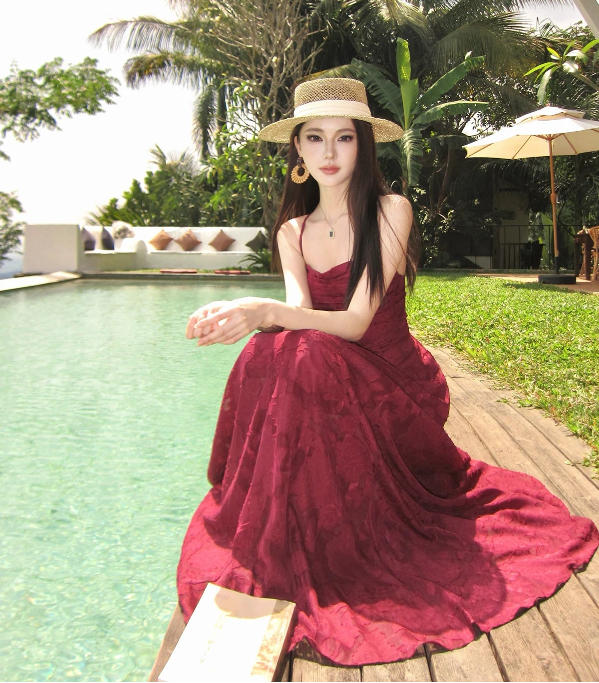 Pandora-Wildwing Burgundy-Red Long Dress