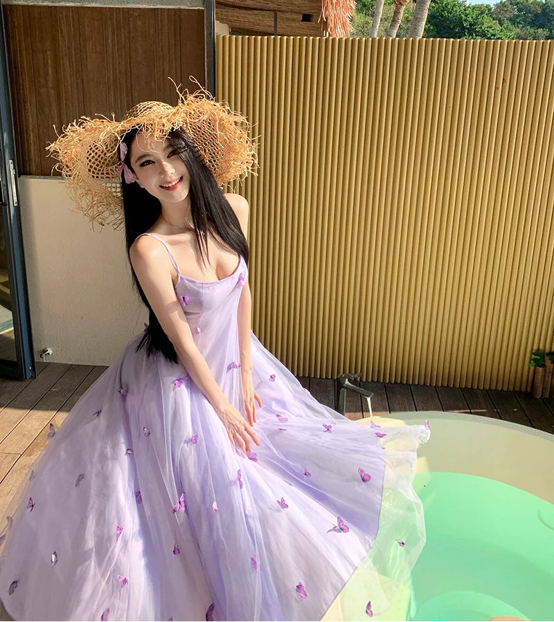 Lilac Butterfly Ethereal Fairycore Dress