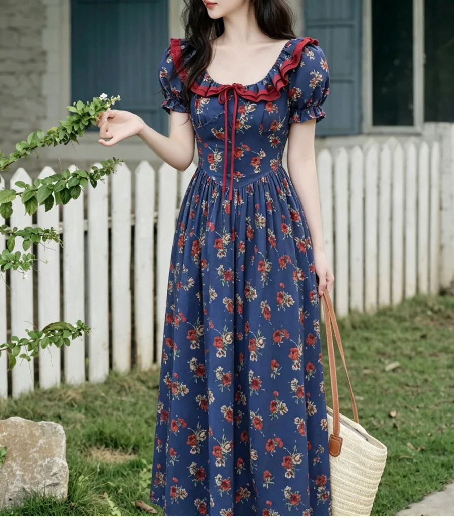 Midnight Bloom Dark Cottagecore Dress