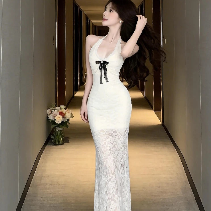 Valorie White Lace Coquette Dress