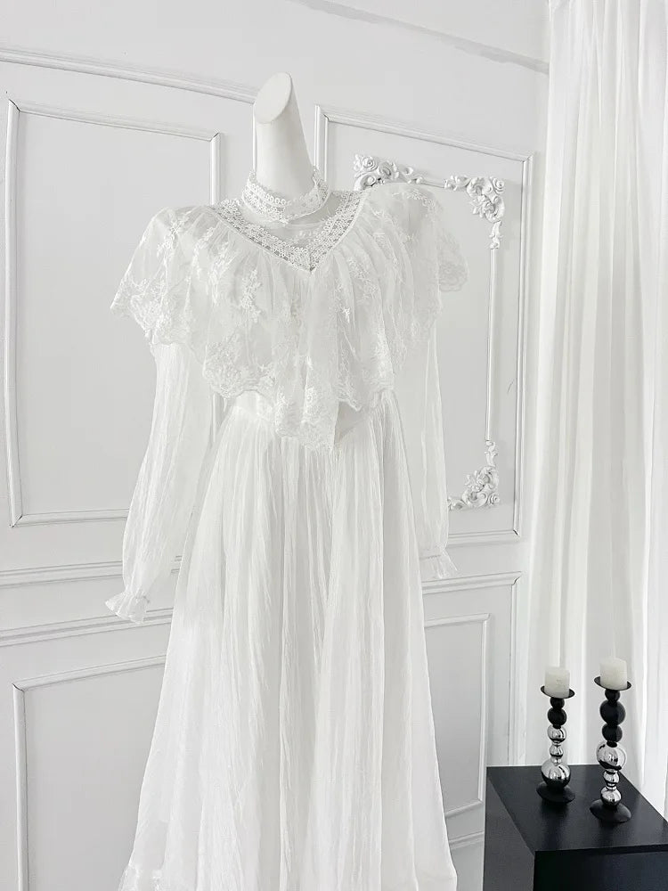 Berline Victorian-Style White Lace Dress