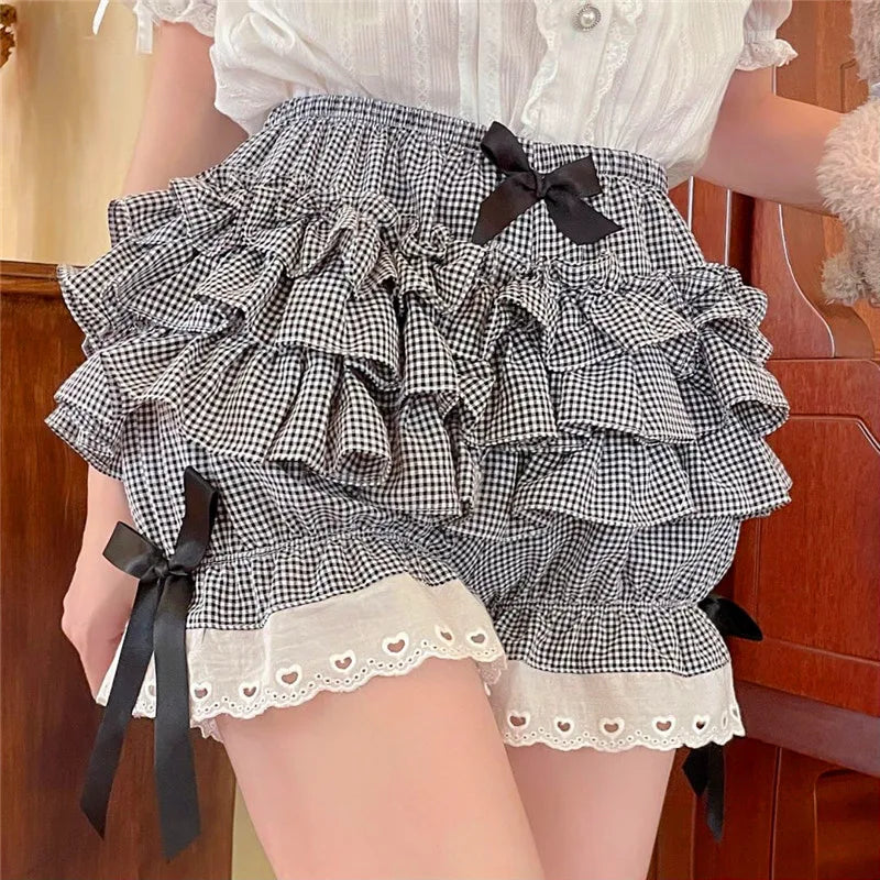 Ruffled Gingham Lolita Bloomer Shorts Ruffled Gingham Lolita Bloomer Shorts