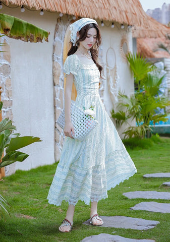 Meadows & Rays 2-Piece Cottagecore Dress + Headscarf Set