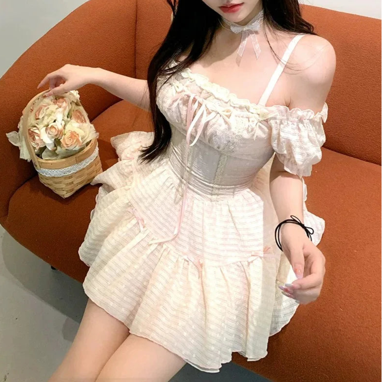 Vanilla Glow Sweet Coquette Dress