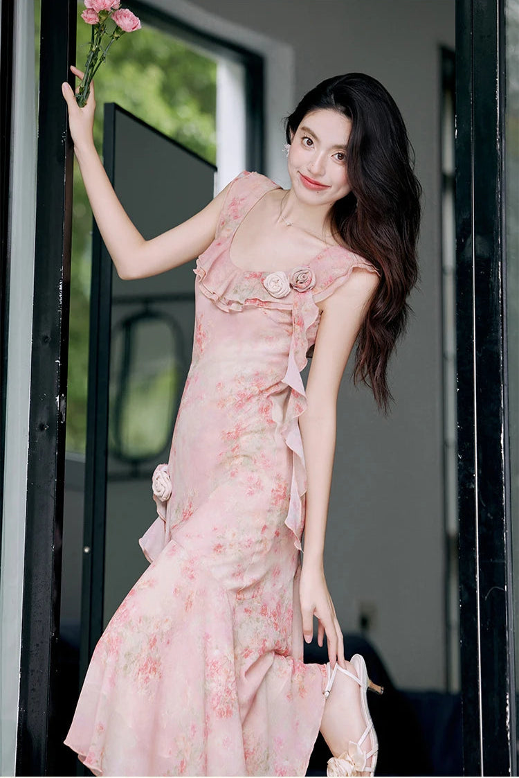 Honey Vine Vintage-Floral Ethereal Essence Dress