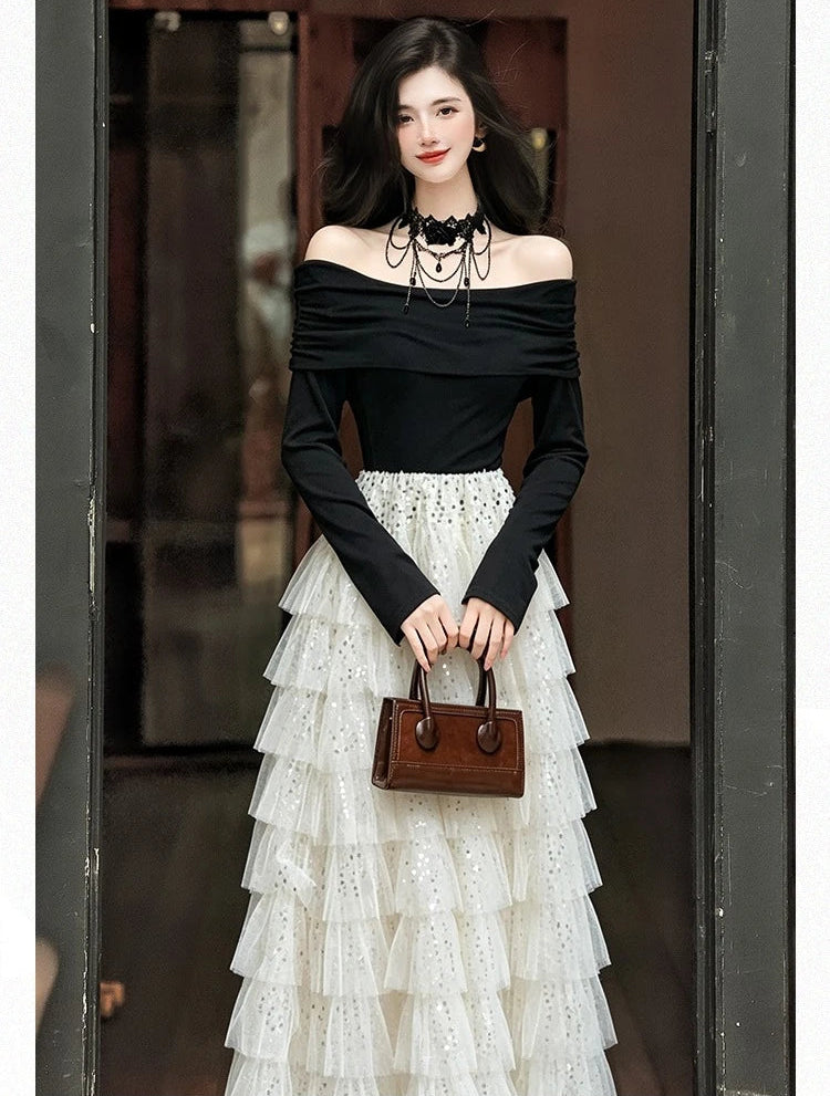Shadow Fae Dark Fairycore Dress Set Ethereal Gothic Outfit