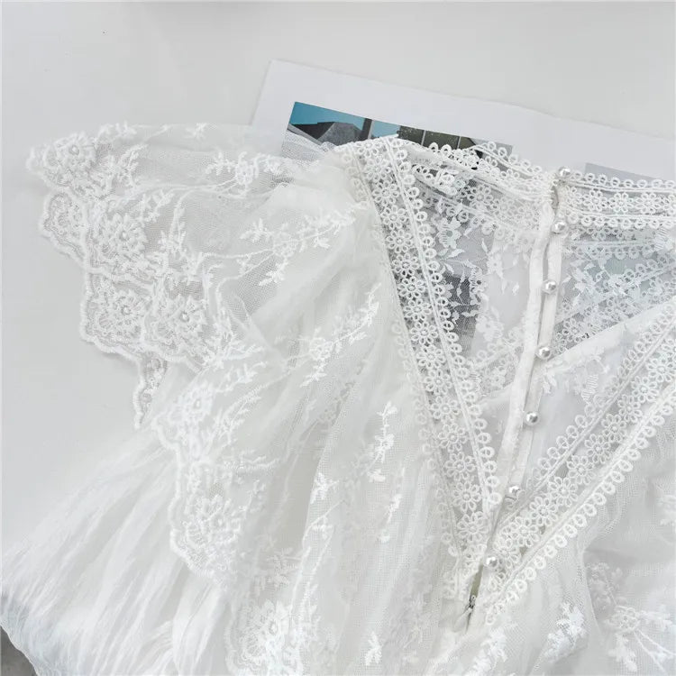 Berline Victorian-Style White Lace Dress