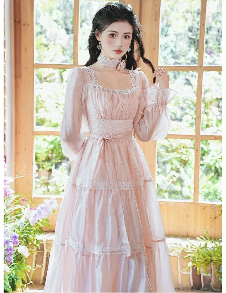 Rosepetal River Fairycore Princess Dress